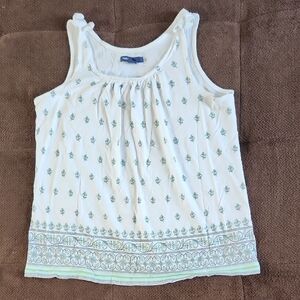 GAP White and Green Kids Sleeveless Top